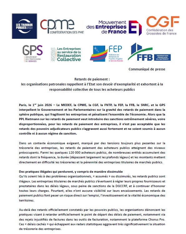 CP – Retards de paiement et commande publique